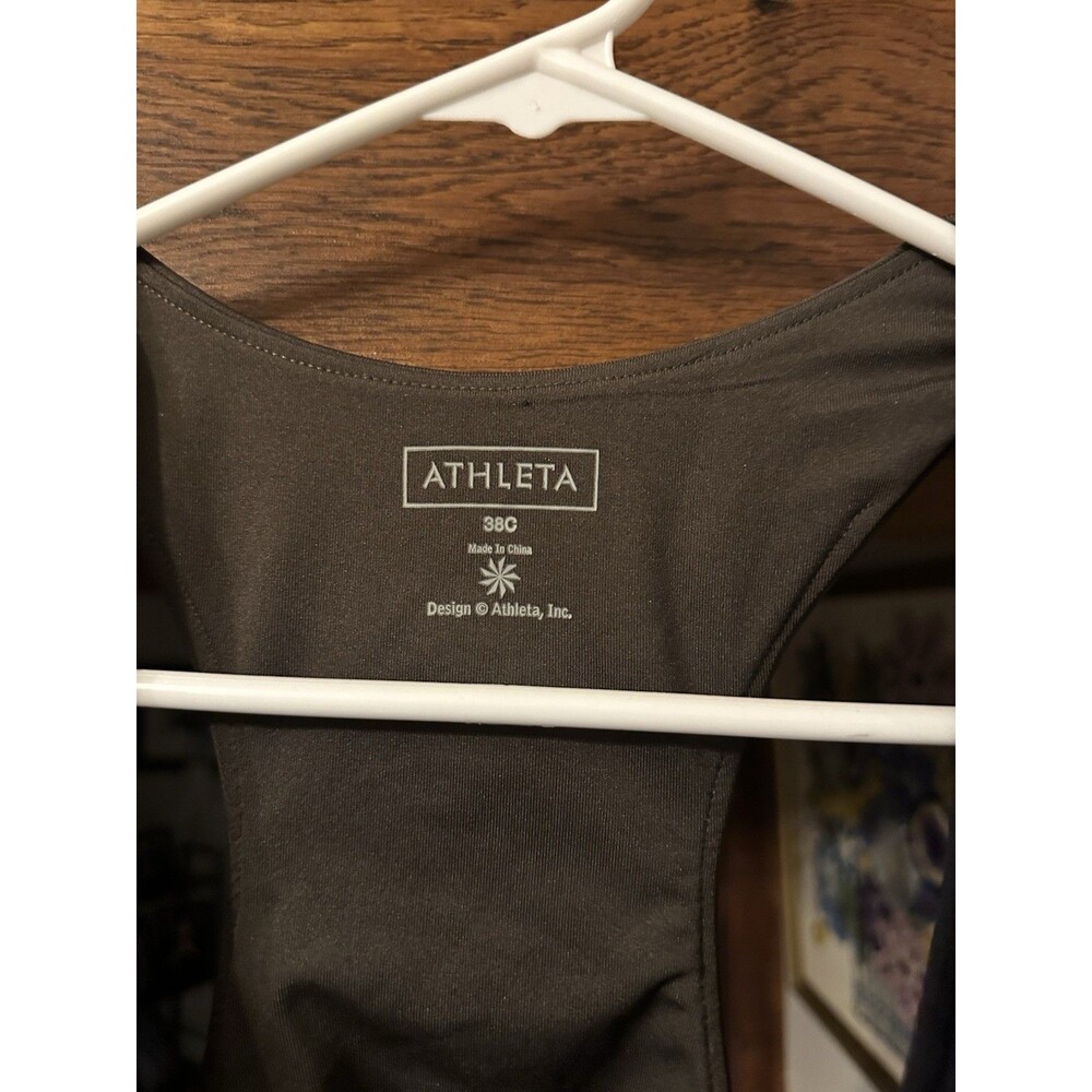 Athleta Built-In Bra Racerback Sports Tank Top Brown 38C Women's Regular Size - Picture 2 of 4